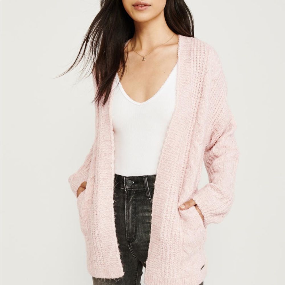 MOSSIMO Pink Cable Knit Cardigan